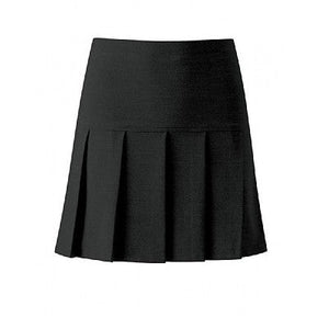 Knee length pleated black skirt best sale