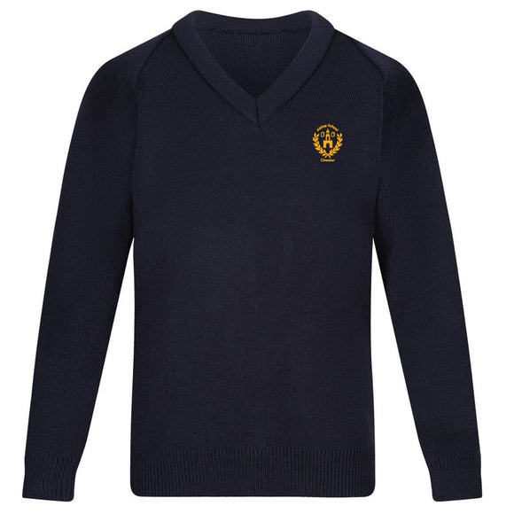 Abbey School V Neck Jumper Mariner (YR 12- YR 14)